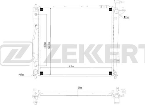 Zekkert MK-1261 - Радиатор, охлаждение двигателя autosila-amz.com