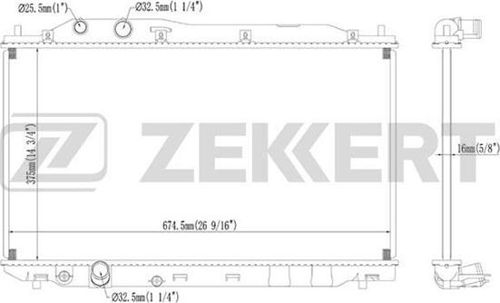 Zekkert MK-1213 - Радиатор, охлаждение двигателя autosila-amz.com