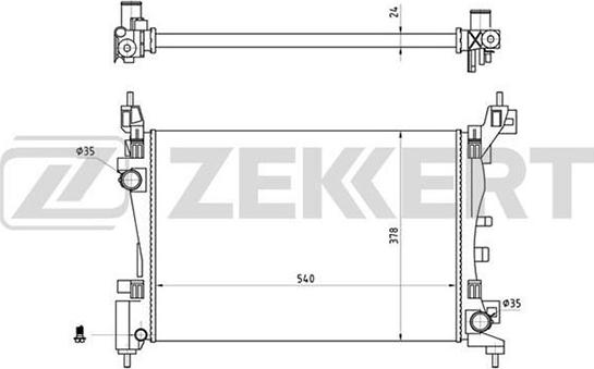 Zekkert MK-1280 - Радиатор, охлаждение двигателя autosila-amz.com