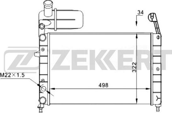 Zekkert MK-1287 - Радиатор, охлаждение двигателя autosila-amz.com