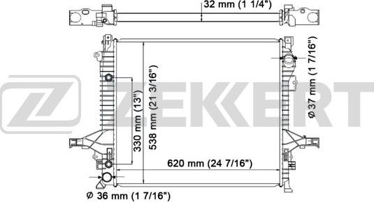 Zekkert MK-1235 - Радиатор, охлаждение двигателя autosila-amz.com