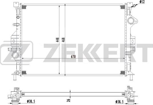 Zekkert MK-1230 - Радиатор, охлаждение двигателя autosila-amz.com