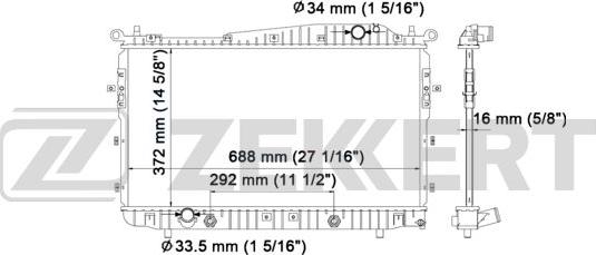 Zekkert MK-1238 - Радиатор, охлаждение двигателя autosila-amz.com