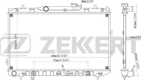 Zekkert MK-1226 - Радиатор, охлаждение двигателя autosila-amz.com