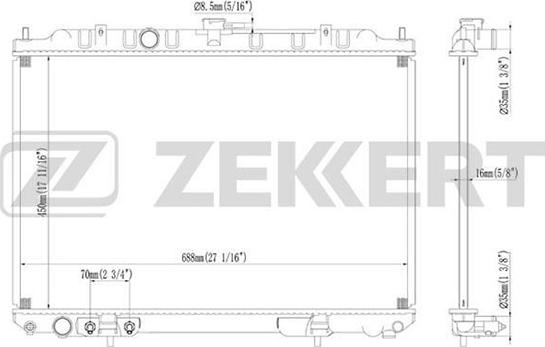 Zekkert MK-1228 - Радиатор, охлаждение двигателя autosila-amz.com