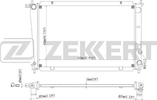 Zekkert MK-1227 - Радиатор, охлаждение двигателя autosila-amz.com