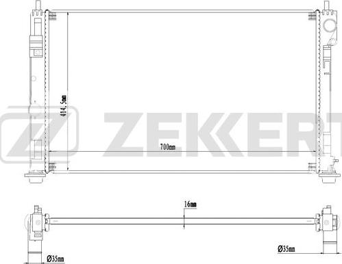 Zekkert MK-1271 - Радиатор, охлаждение двигателя autosila-amz.com