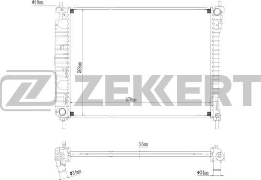 Zekkert MK-1277 - Радиатор, охлаждение двигателя autosila-amz.com