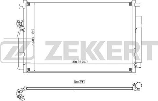 Zekkert MK-3091 - Конденсатор кондиционера autosila-amz.com