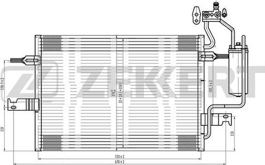 Zekkert MK-3092 - Конденсатор кондиционера autosila-amz.com