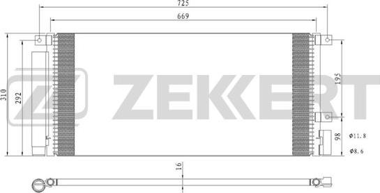 Zekkert MK-3047 - Конденсатор кондиционера autosila-amz.com