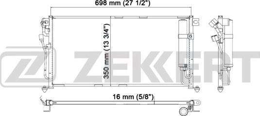Zekkert MK-3050 - Конденсатор кондиционера autosila-amz.com