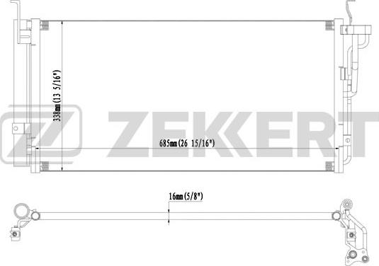 Zekkert MK-3035 - Конденсатор кондиционера autosila-amz.com