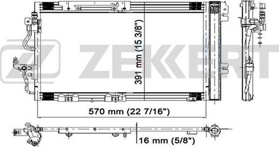 Zekkert MK-3037 - Конденсатор кондиционера autosila-amz.com