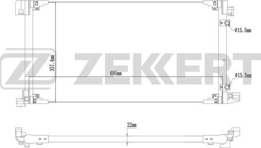 Zekkert MK-3188 - Конденсатор кондиционера autosila-amz.com