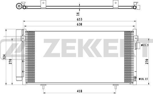 Zekkert MK-3183 - Конденсатор кондиционера autosila-amz.com