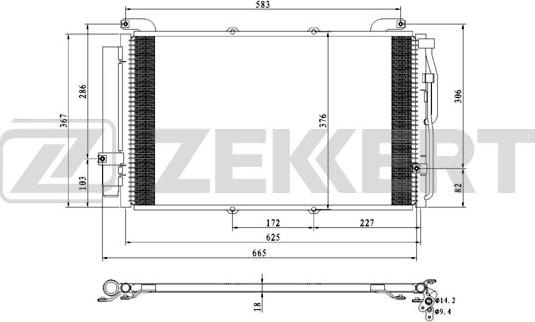 Zekkert MK-3182 - Конденсатор кондиционера autosila-amz.com