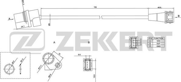 Zekkert SE-4019 - Датчик импульсов, коленвал autosila-amz.com