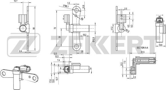 Zekkert SE-4032 - Датчик импульсов, коленвал autosila-amz.com