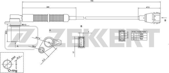 Zekkert SE-4025 - Датчик импульсов, коленвал autosila-amz.com