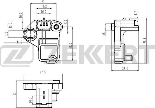 Zekkert SE-4107 - Датчик импульсов, коленвал autosila-amz.com