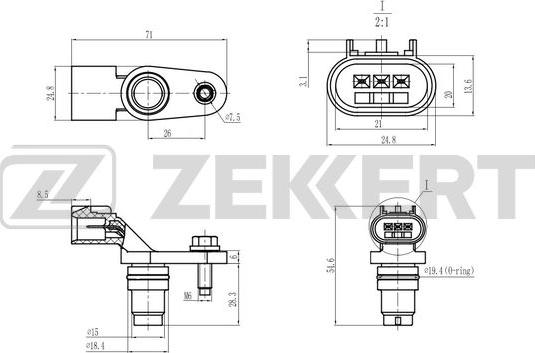 Zekkert SE-5055 - Датчик, положение распределительного вала autosila-amz.com