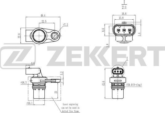 Zekkert SE-5031 - Датчик, положение распределительного вала autosila-amz.com