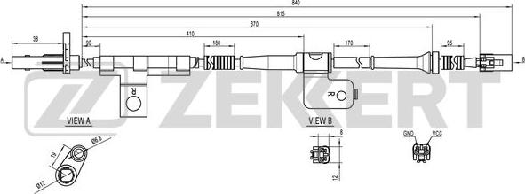 Zekkert SE-6099 - Датчик ABS, частота вращения колеса autosila-amz.com