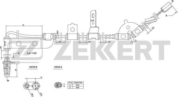 Zekkert SE-6096 - Датчик ABS, частота вращения колеса autosila-amz.com