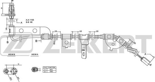 Zekkert SE-6097 - Датчик ABS, частота вращения колеса autosila-amz.com