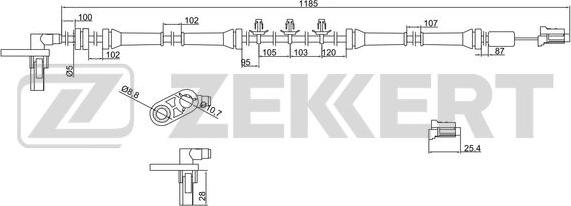 Zekkert SE-6045 - Датчик ABS, частота вращения колеса autosila-amz.com