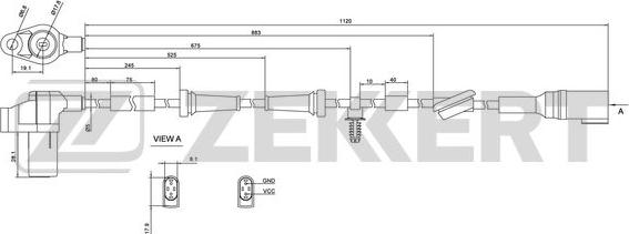 Zekkert SE-6059 - Датчик ABS, частота вращения колеса autosila-amz.com