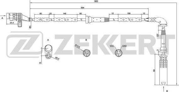 Zekkert SE-6068 - Датчик ABS, частота вращения колеса autosila-amz.com