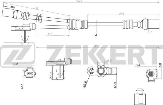Zekkert SE-6063 - Датчик ABS, частота вращения колеса autosila-amz.com