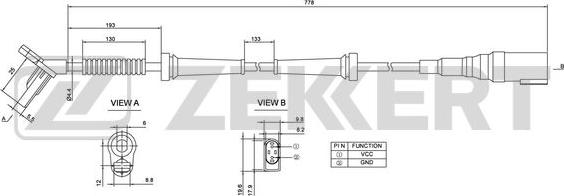 Zekkert SE-6062 - Датчик ABS, частота вращения колеса autosila-amz.com