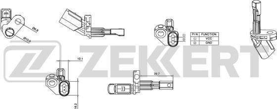 Zekkert SE-6009 - Датчик ABS, частота вращения колеса autosila-amz.com