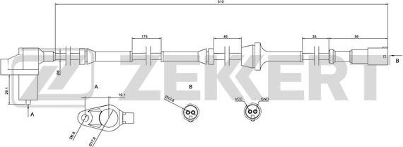 Zekkert SE-6006 - Датчик ABS, частота вращения колеса autosila-amz.com