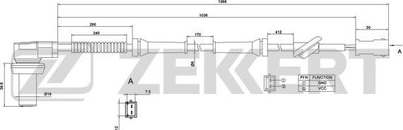 Zekkert SE-6000 - Датчик ABS, частота вращения колеса autosila-amz.com