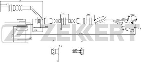 Zekkert SE-6002 - Датчик ABS, частота вращения колеса autosila-amz.com