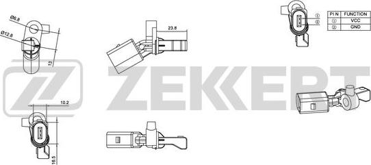 Zekkert SE-6014 - Датчик ABS, частота вращения колеса autosila-amz.com
