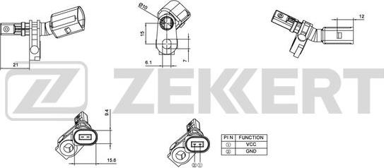 Zekkert SE-6011 - Датчик ABS, частота вращения колеса autosila-amz.com