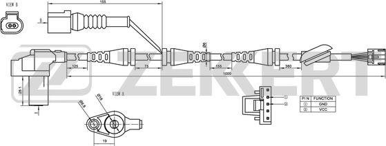 Zekkert SE-6018 - Датчик ABS передн. Audi A4 II, III 00- autosila-amz.com