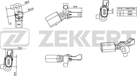 Zekkert SE-6013 - Датчик ABS, частота вращения колеса autosila-amz.com