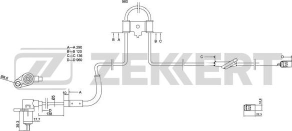 Zekkert SE-6080 - Датчик ABS, частота вращения колеса autosila-amz.com