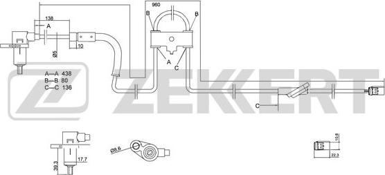 Zekkert SE-6081 - Датчик ABS, частота вращения колеса autosila-amz.com