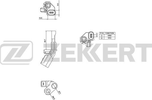 Zekkert SE-6029 - Датчик ABS задн. прав. VW Passat VI, VII 10-, Golf VI 11-, Jetta IV 10-, Tiguan 08-, Skoda Yeti (5L) 09-, Audi Q3 11- autosila-amz.com