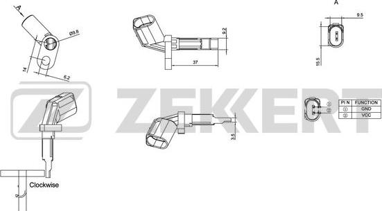 Zekkert SE-6024 - Датчик ABS, частота вращения колеса autosila-amz.com