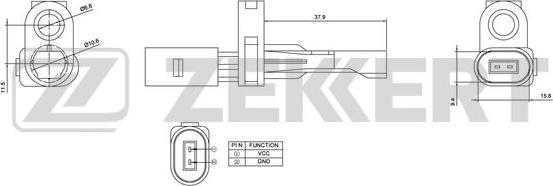 Zekkert SE-6025 - Датчик ABS, частота вращения колеса autosila-amz.com