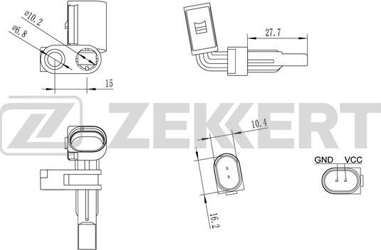 Zekkert SE-6026 - Датчик ABS, частота вращения колеса autosila-amz.com