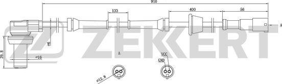 Zekkert SE-6027 - Датчик ABS, частота вращения колеса autosila-amz.com